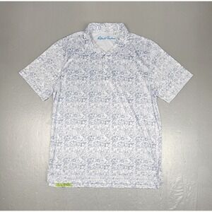 Robert Graham Golf Polo Shirt Mens Large Beach Club Martini Shaker White AOP